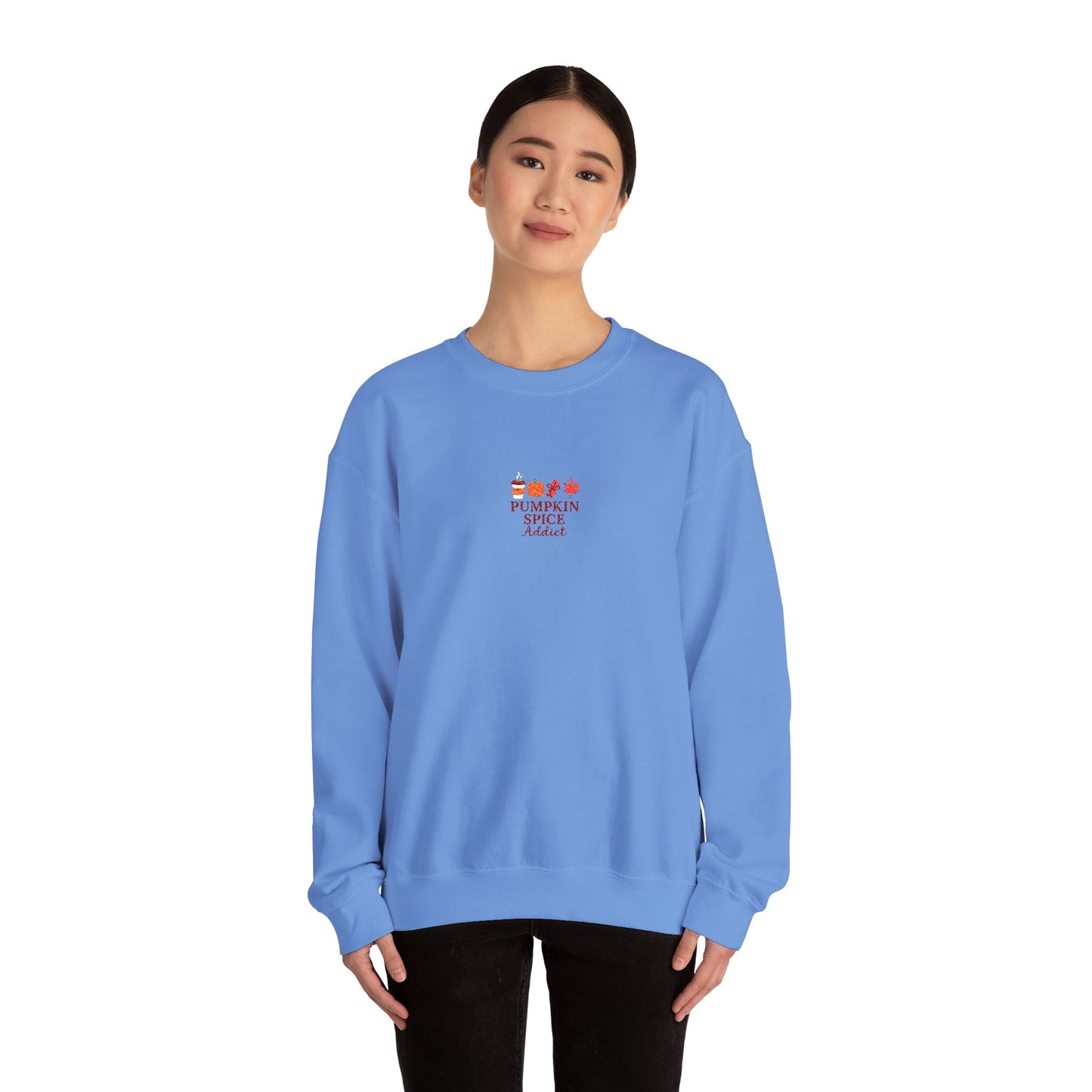 Pumpkin Spice Addict Embroidered Crewneck Sweatshirt