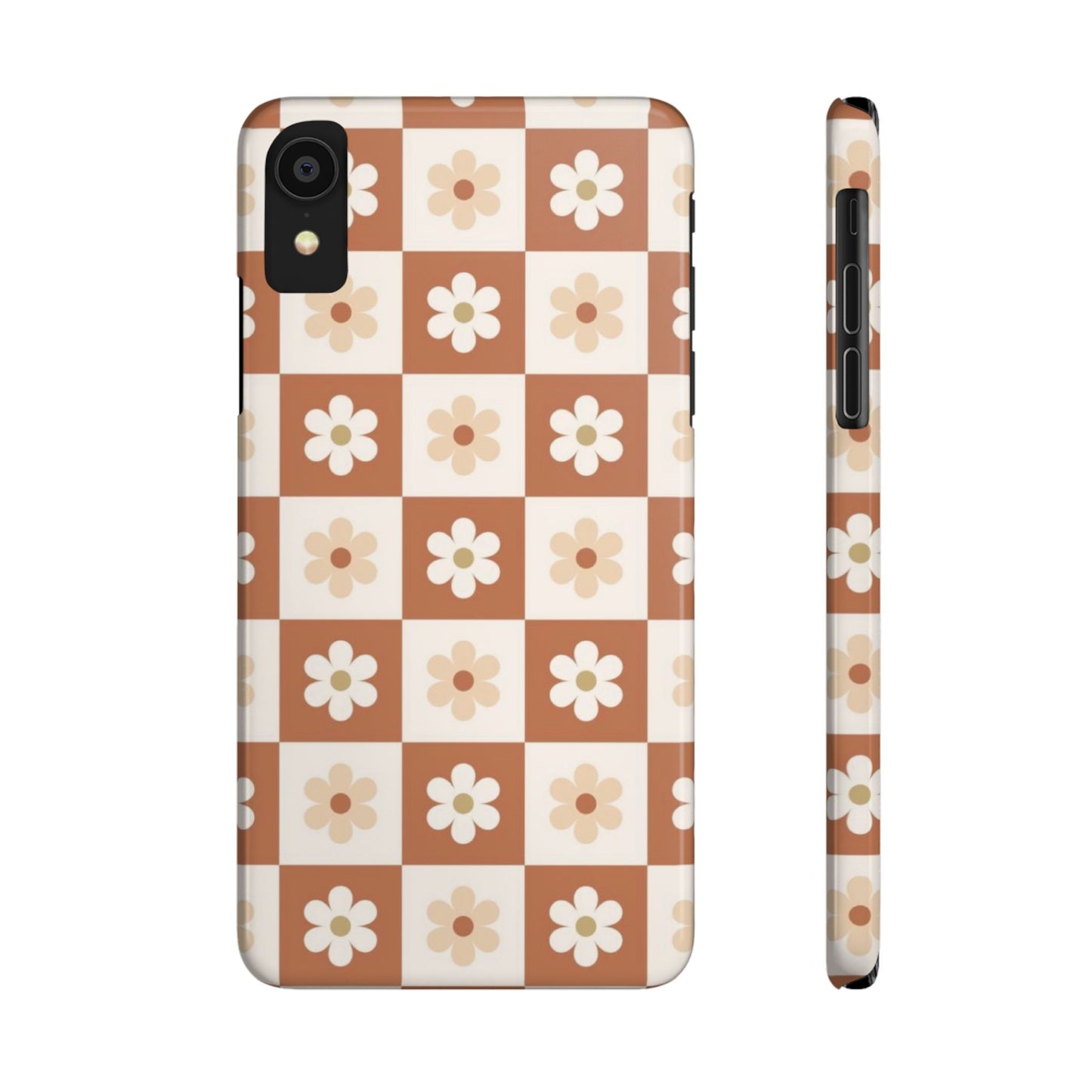 Autumn Checkered Floral Slim iPhone Case