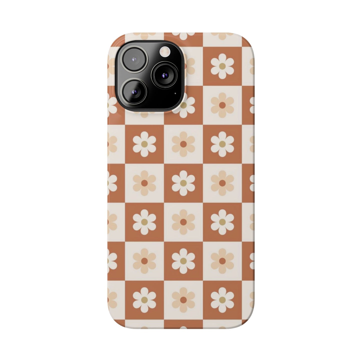 Autumn Checkered Floral Slim iPhone Case