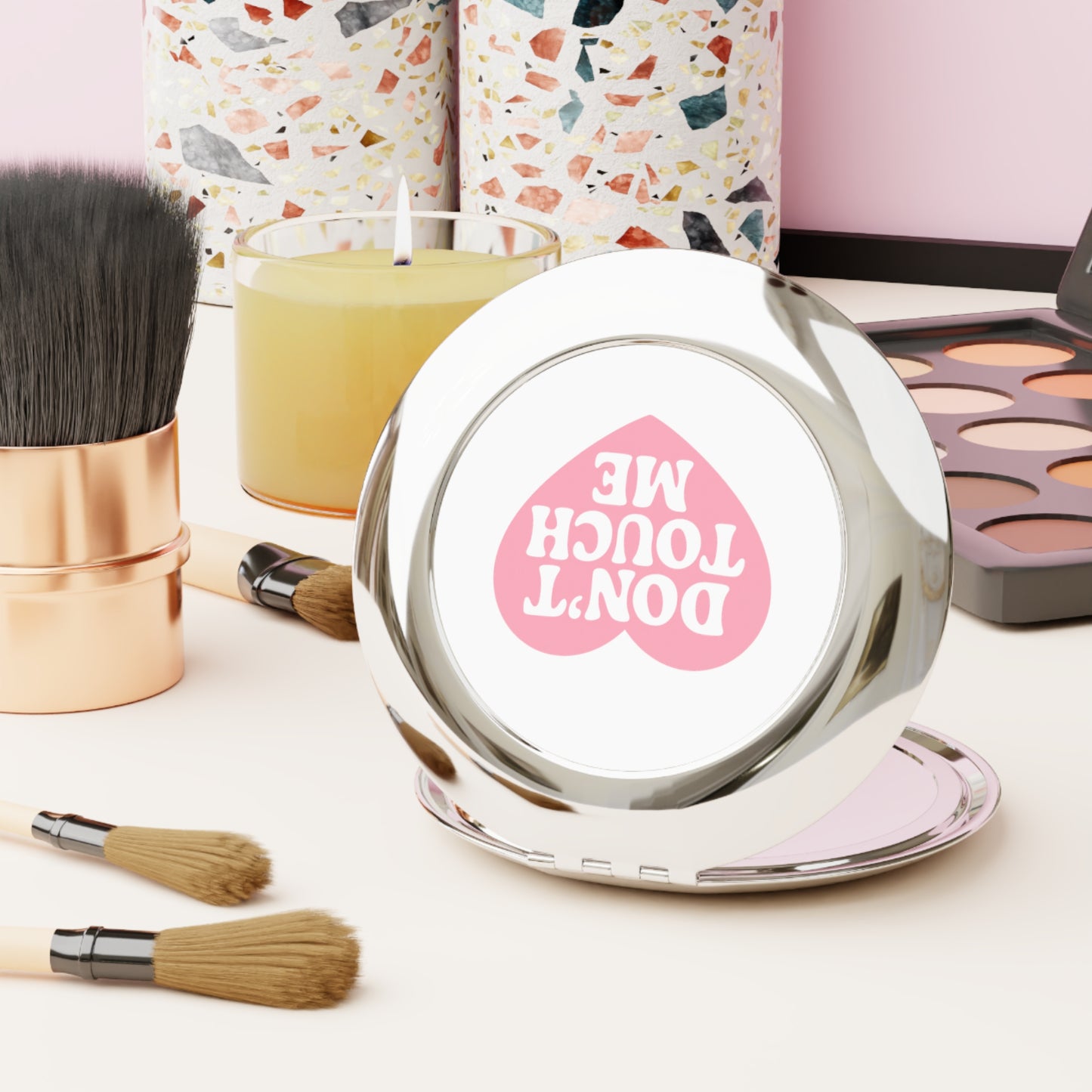 Don't Touch Me Heart Compact Mirror