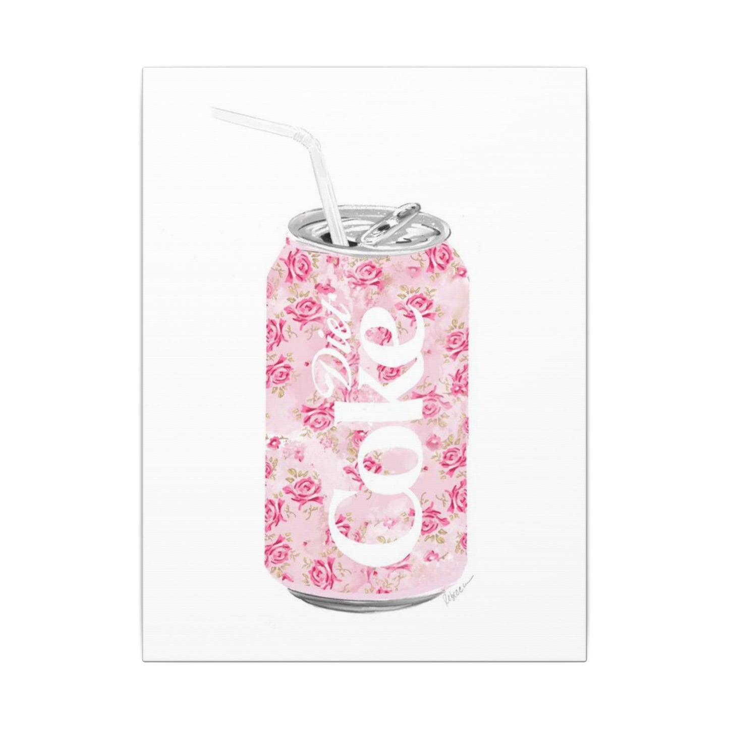 Rose Diet Coke Matte Canvas, Stretched