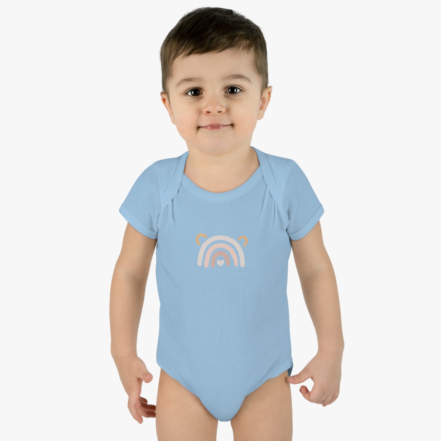 Rainbow Heart Baby Bodysuit