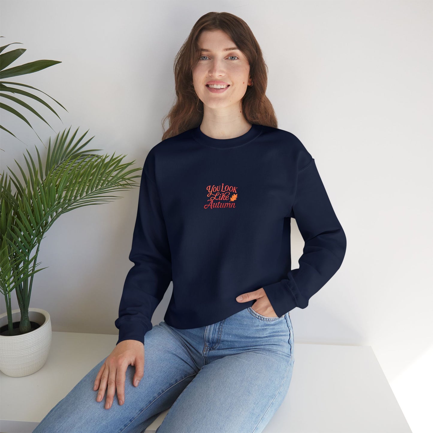 You Look Like Autumn Embroidered Crewneck Sweatshirt