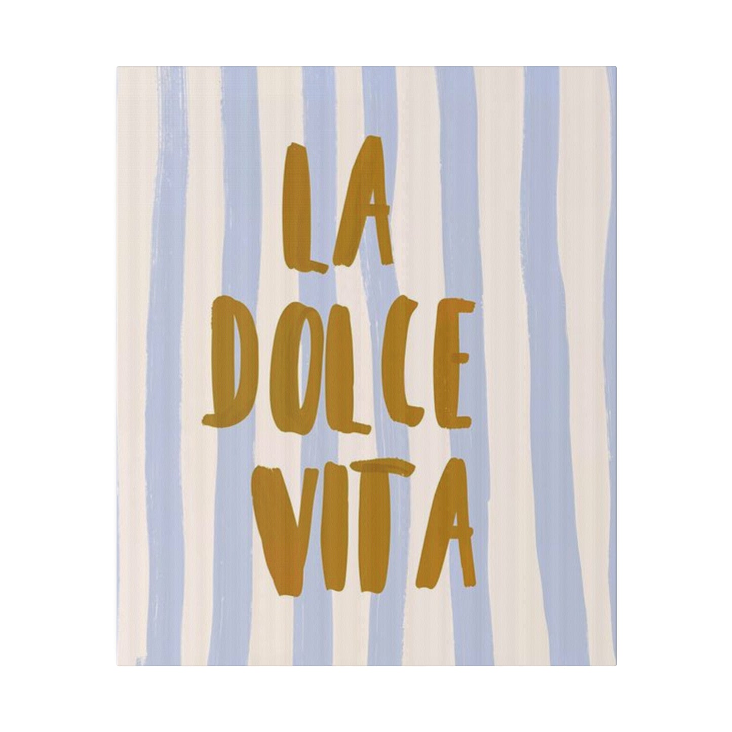 La Dolce Vita Blue Striped Matte Canvas, Stretched