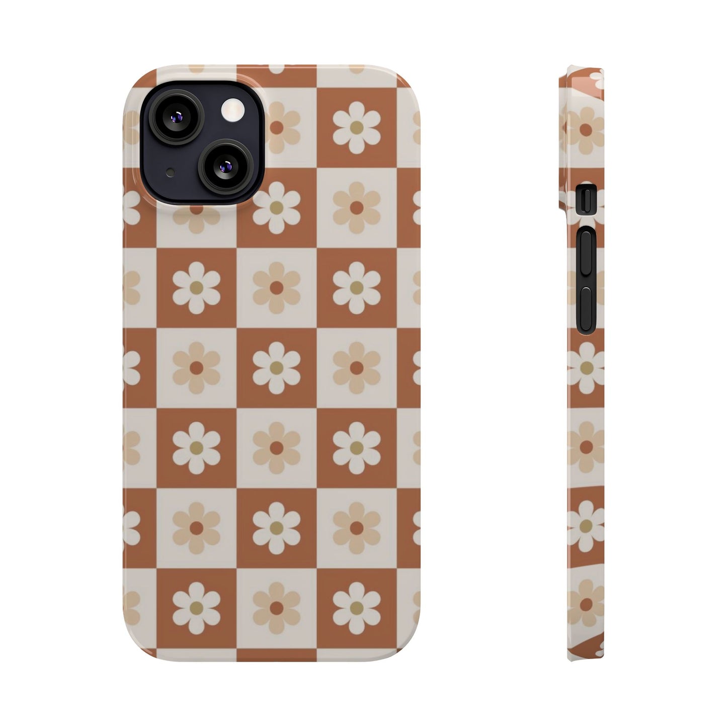 Autumn Checkered Floral Slim iPhone Case