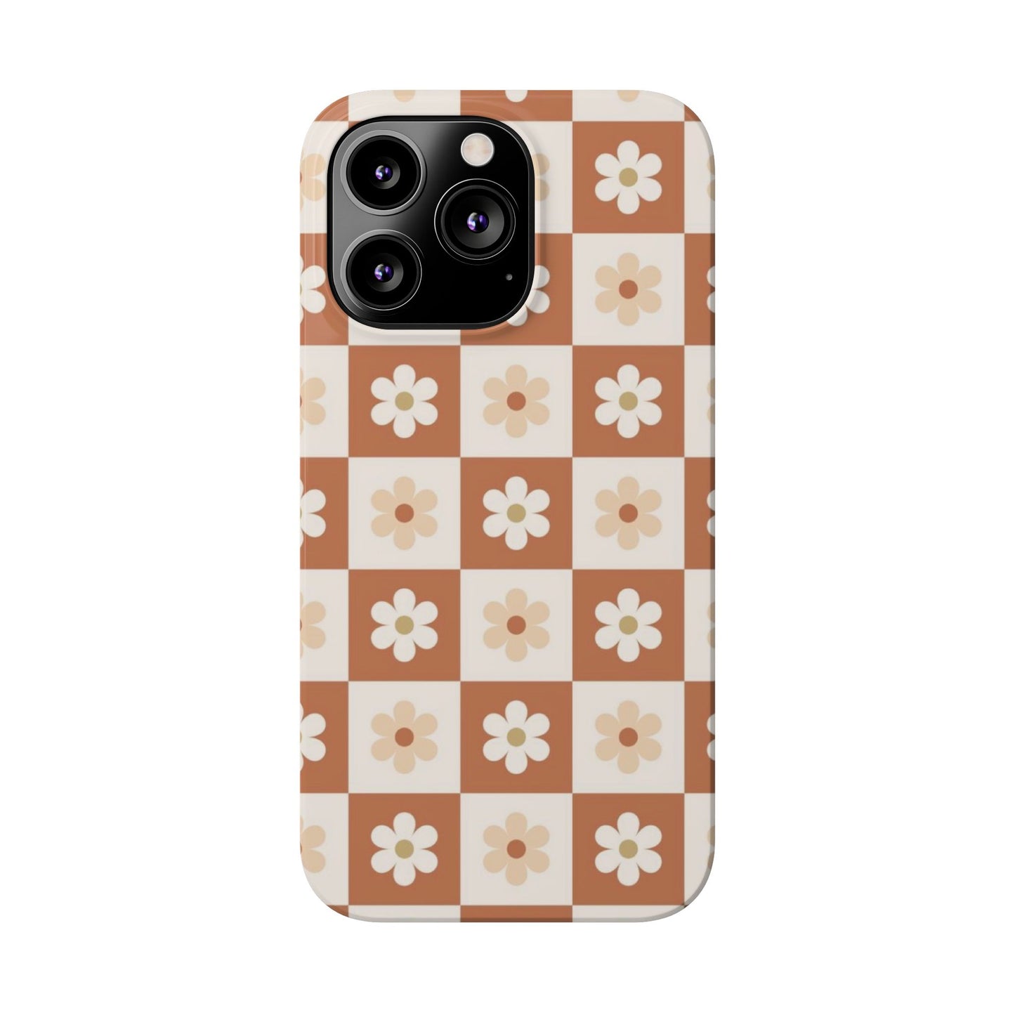 Autumn Checkered Floral Slim iPhone Case