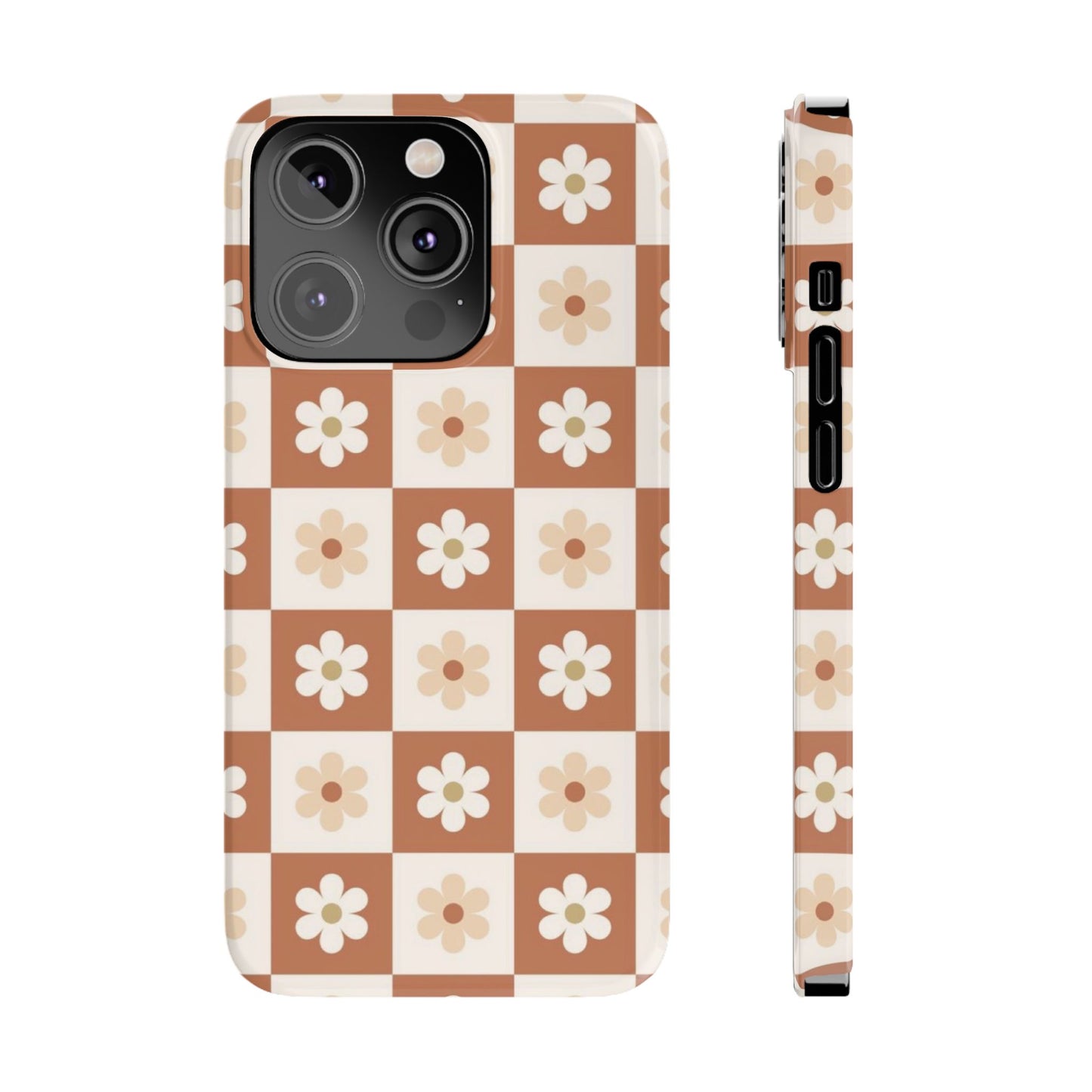 Autumn Checkered Floral Slim iPhone Case