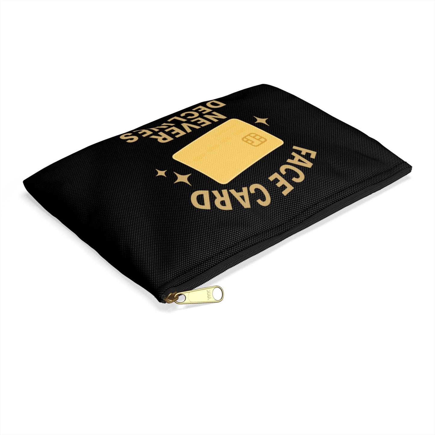 Face Card Never Declines Black Accessory Pouch