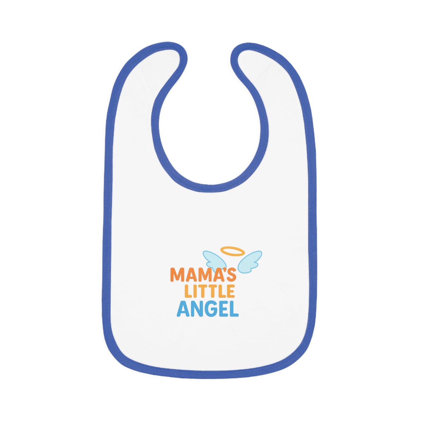 Mama's Little Angel Baby Bib with Contrast Trim