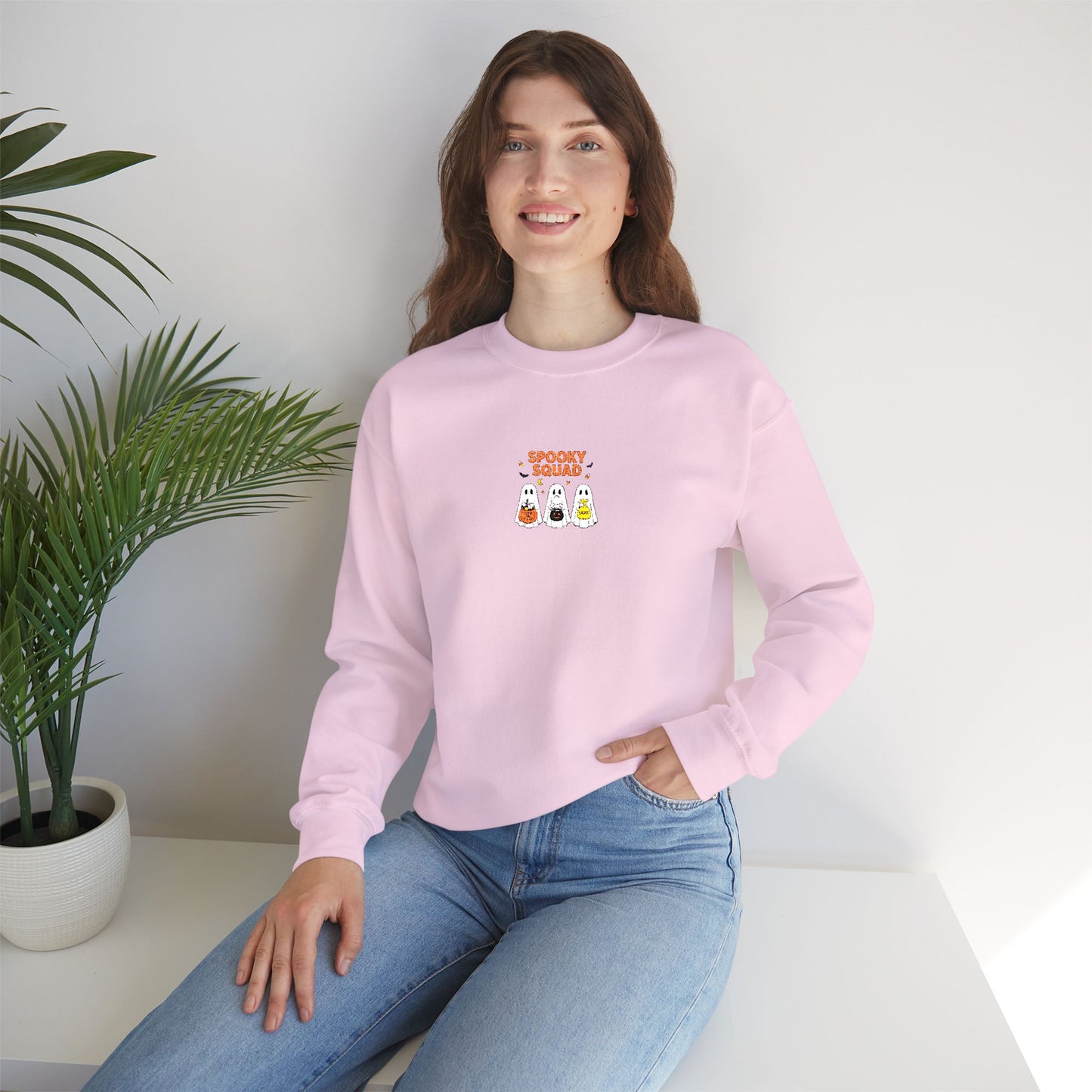 Spooky Squad Trick or Treat Embroidered Crewneck Sweatshirt