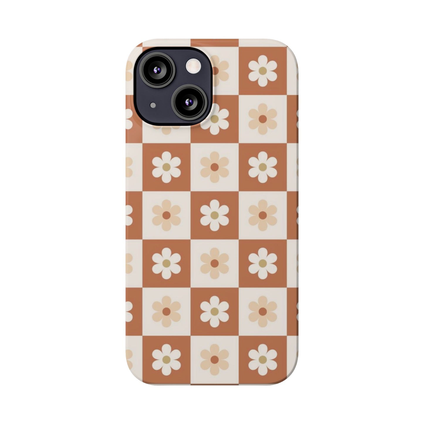 Autumn Checkered Floral Slim iPhone Case