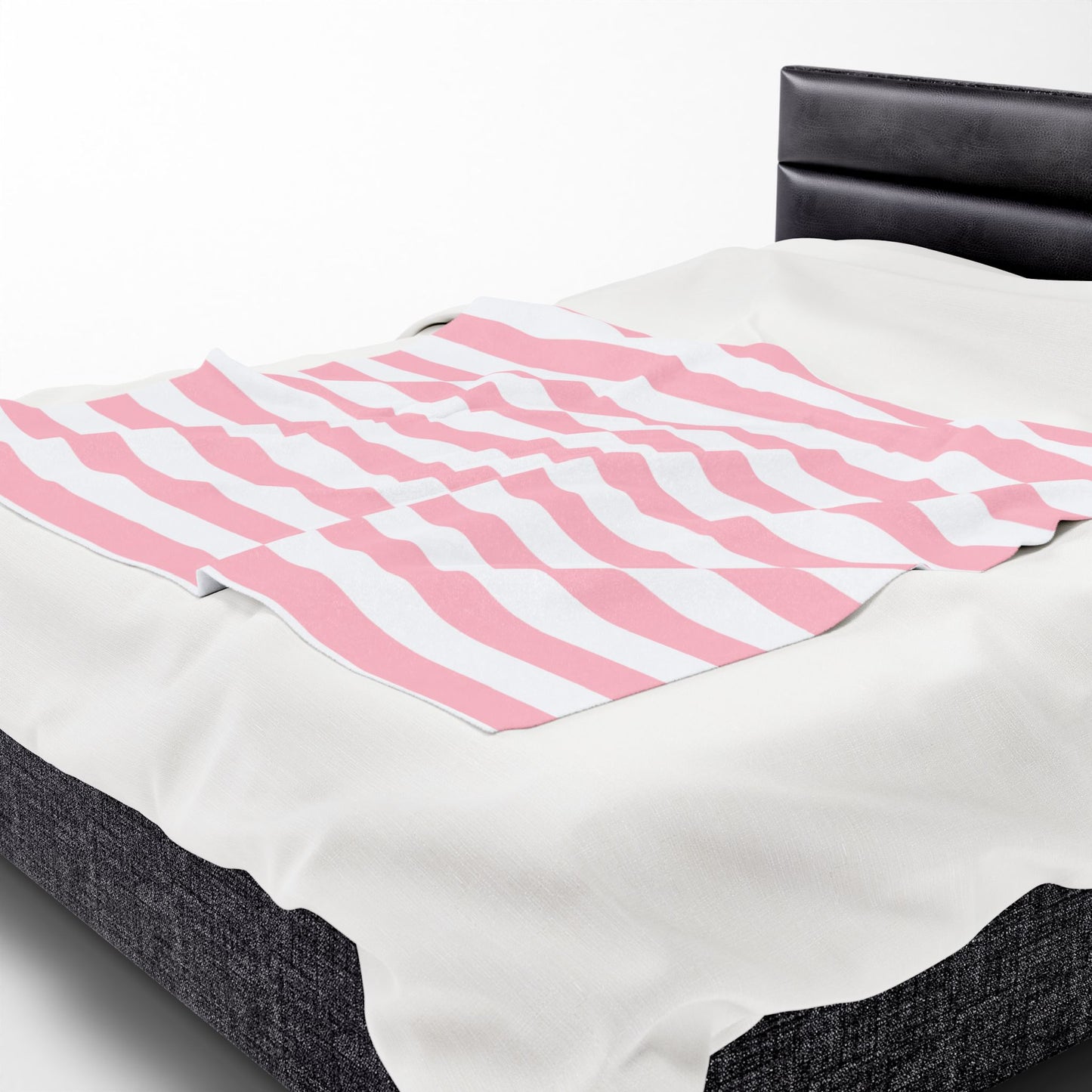 Pink Striped Summer Velveteen Plush Blanket
