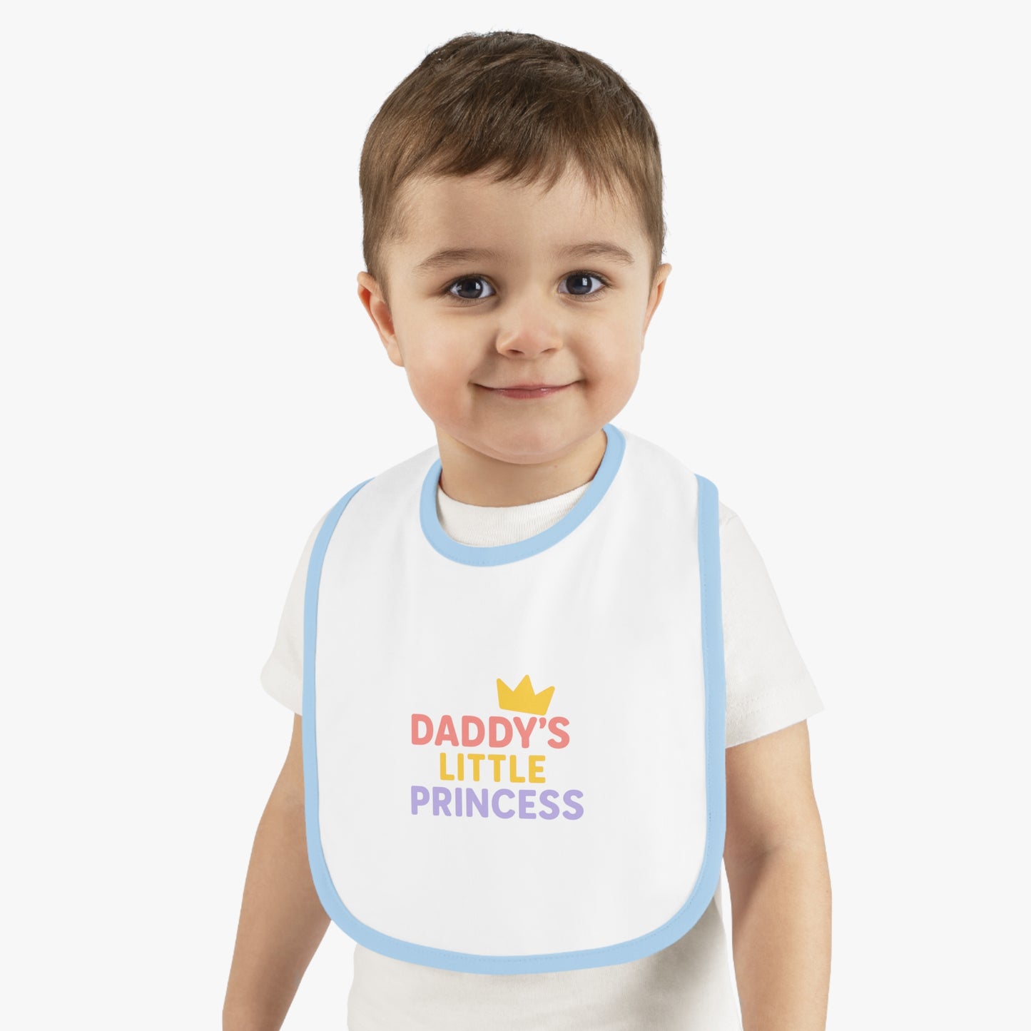 Daddy's Little Princess Baby Bib with Contrast Trim