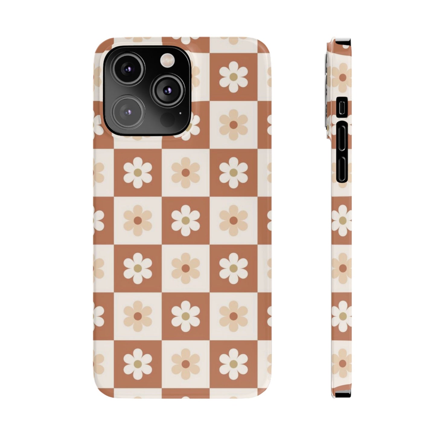 Autumn Checkered Floral Slim iPhone Case