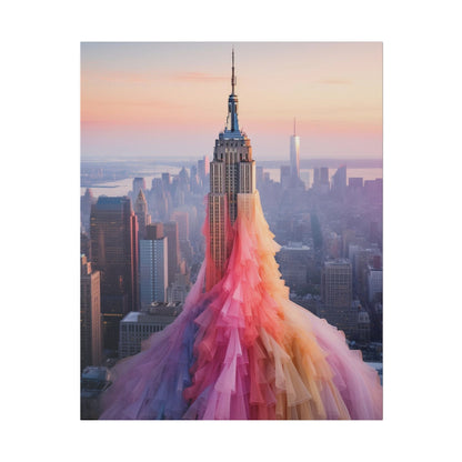 Pastel Empire State Matte Canvas, Stretched