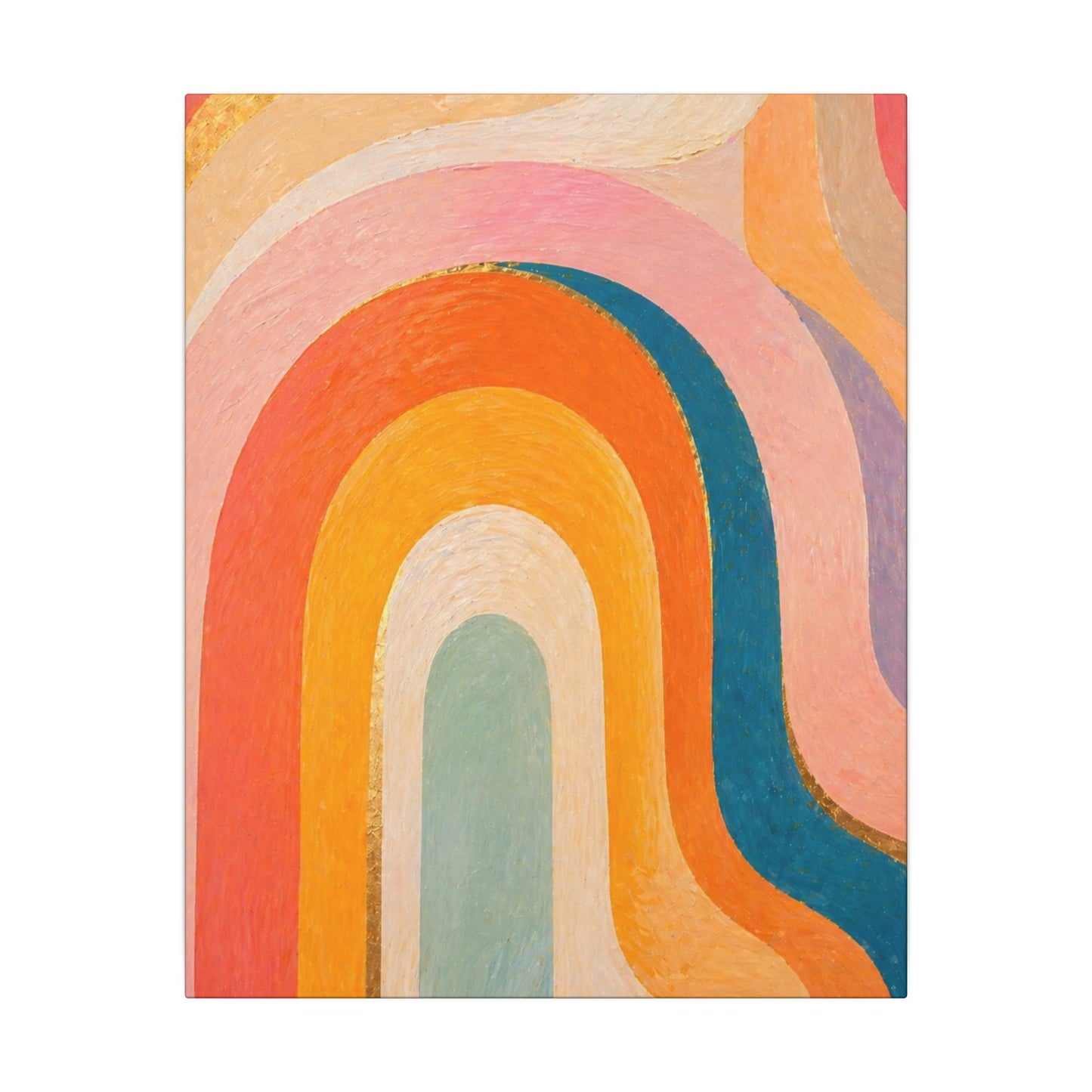 Retro Rainbow Arched Matte Canvas — Stretched Wall Art