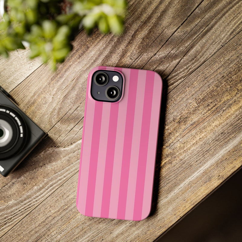 Pink Striped Slim iPhone Case