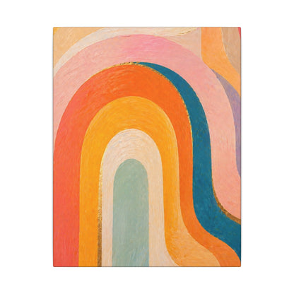Retro Rainbow Arched Matte Canvas — Stretched Wall Art