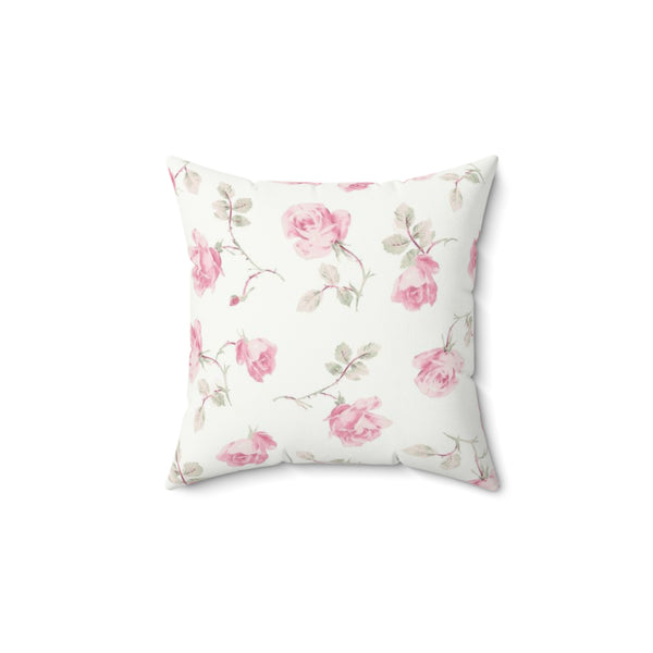 Blushing Rose Faux Suede Square Pillow