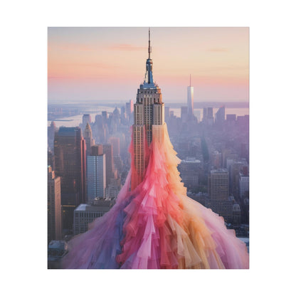Pastel Empire State Matte Canvas, Stretched