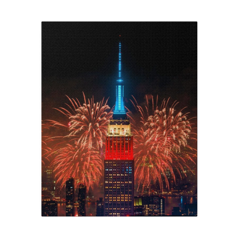 Fireworks in NYC Matte Canvas, Stretched