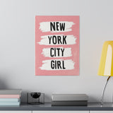 Pink NYC Girl Matte Canvas, Stretched