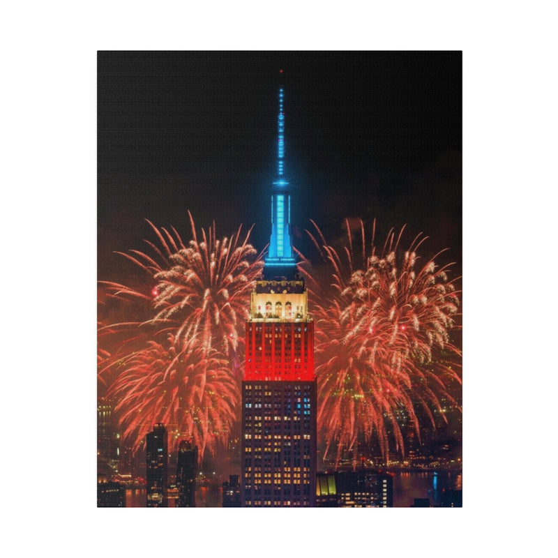 Fireworks in NYC Matte Canvas, Stretched