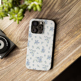 Blue Petals Slim iPhone Case