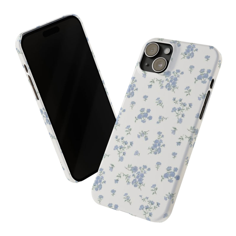 Blue Petals Slim iPhone Case