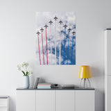 Red White and Blue Planes Matte Canvas, Stretched