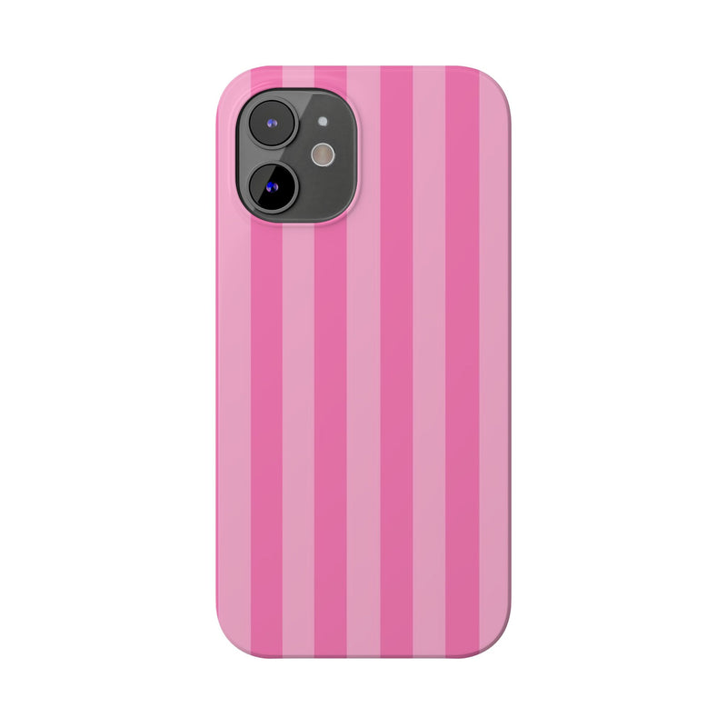 Pink Striped Slim iPhone Case