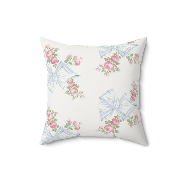 Rosa Beaux Blue Spun Polyester Square Pillow