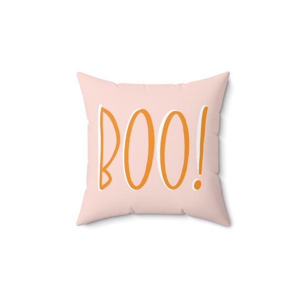 Boo Halloween Faux Suede Square Pillow