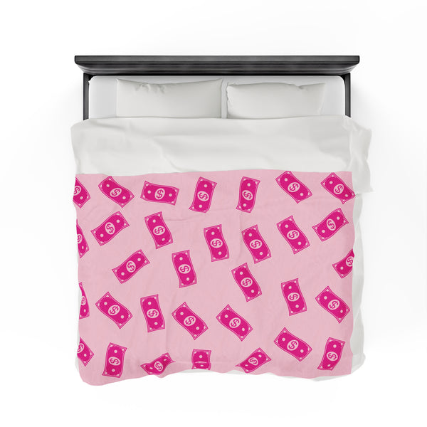 Pink Money Velveteen Plush Blanket