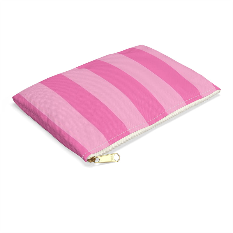 Pink Striped Accessory Pouch