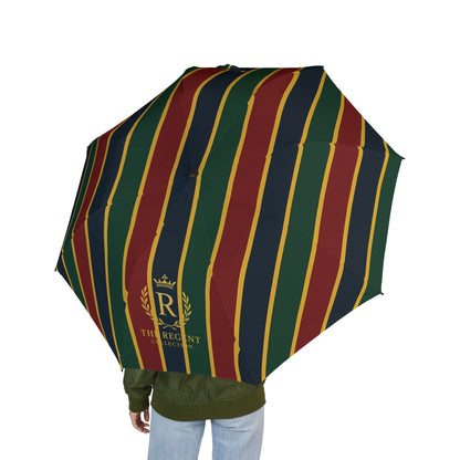 The Regent Collection Semi-Automatic Foldable Luxury Umbrella with Colorful Stripes