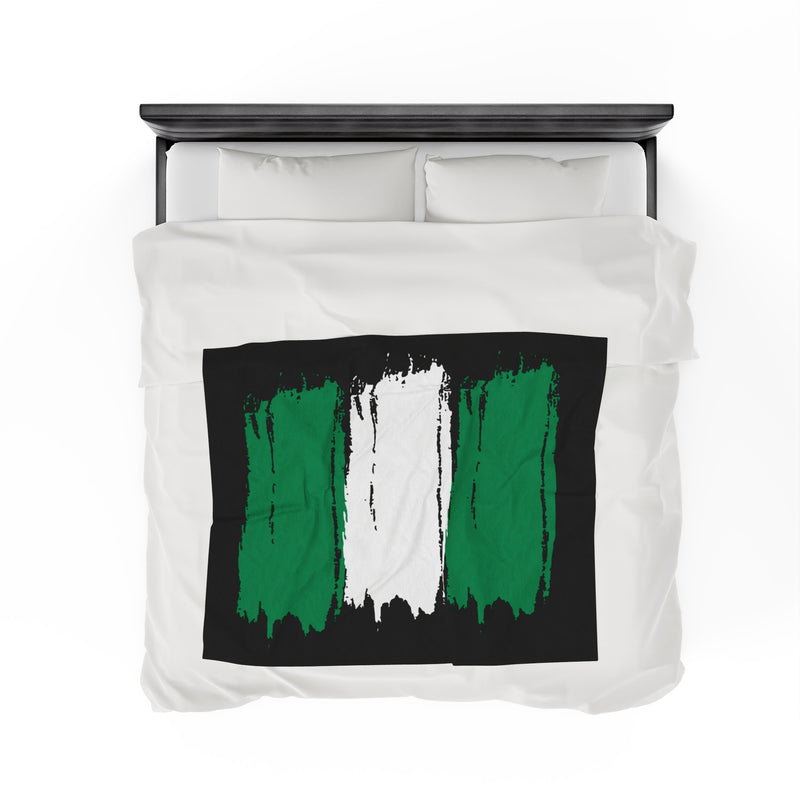 Nigerian Painted Flag Velveteen Plush Blanket