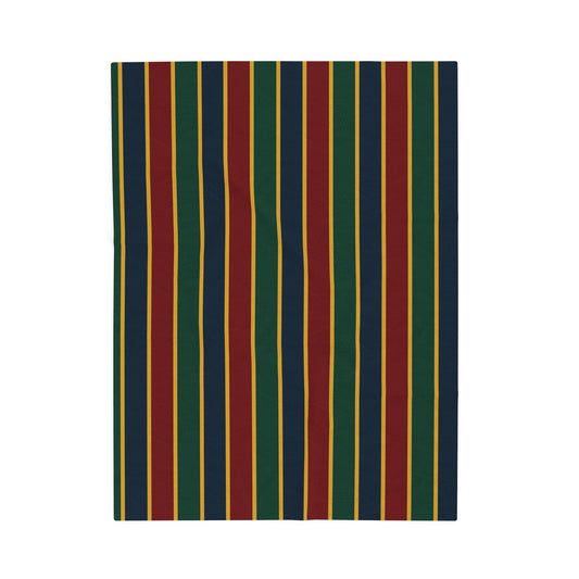 The Regent Collection Colorful Stripes Velveteen Plush Blanket