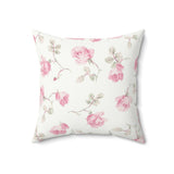 Blushing Rose Faux Suede Square Pillow