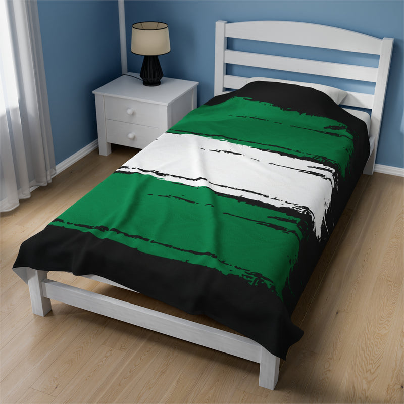 Nigerian Painted Flag Velveteen Plush Blanket