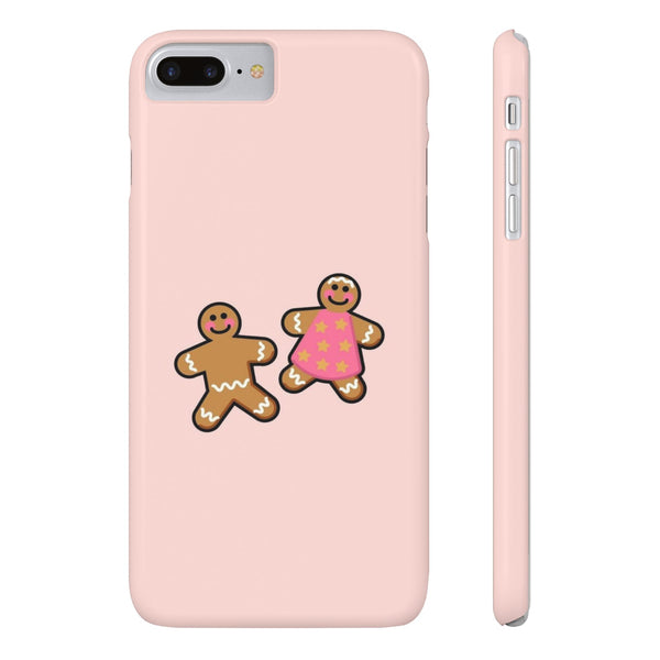 Gingerbread Lovers Pink Slim iPhone Case