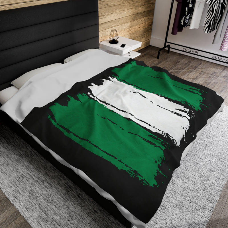 Nigerian Painted Flag Velveteen Plush Blanket