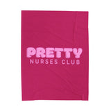 Pretty Nurses Club Hot Pink Velveteen Plush Blanket