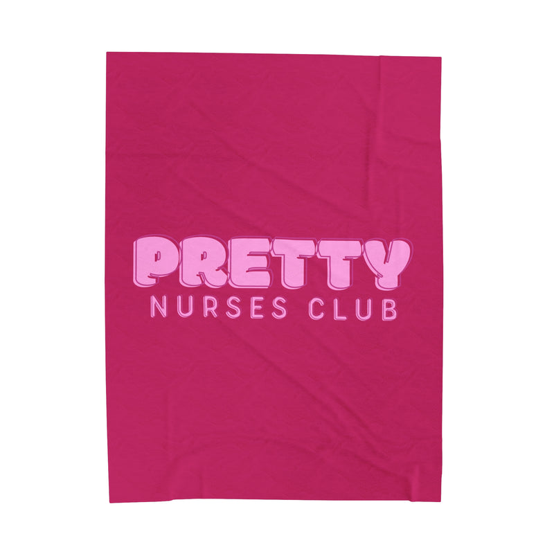 Pretty Nurses Club Hot Pink Velveteen Plush Blanket