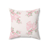 Rosa Beaux Pink Spun Polyester Square Pillow