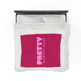 Pretty Nurses Club Hot Pink Velveteen Plush Blanket