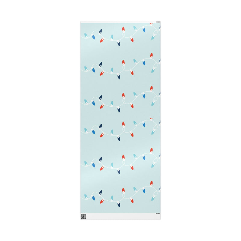 Christmas Light Blue Strings Wrapping Papers