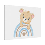 Blue Rainbow Bear Matte Canvas, Stretched