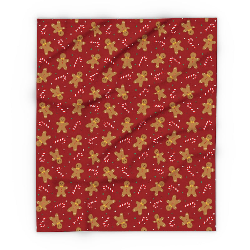 Gingerbread Man Red Arctic Fleece Blanket