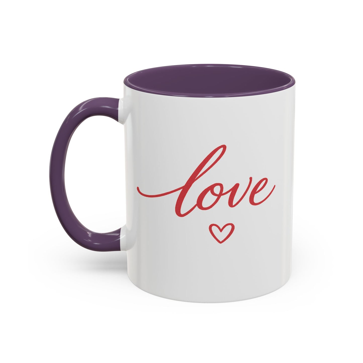 Love Script Accent Coffee Mug – Romantic Heart 11/15oz